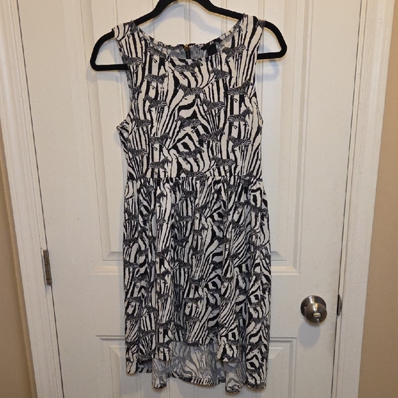 Zebras on Zebra Stripes Sleeveless High-Low Dress - Picture 4 of 6